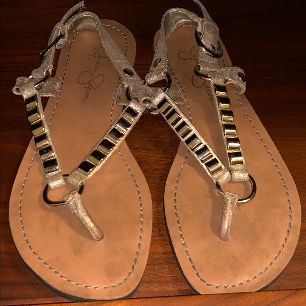 JESSICA SIMPSON gold sandals